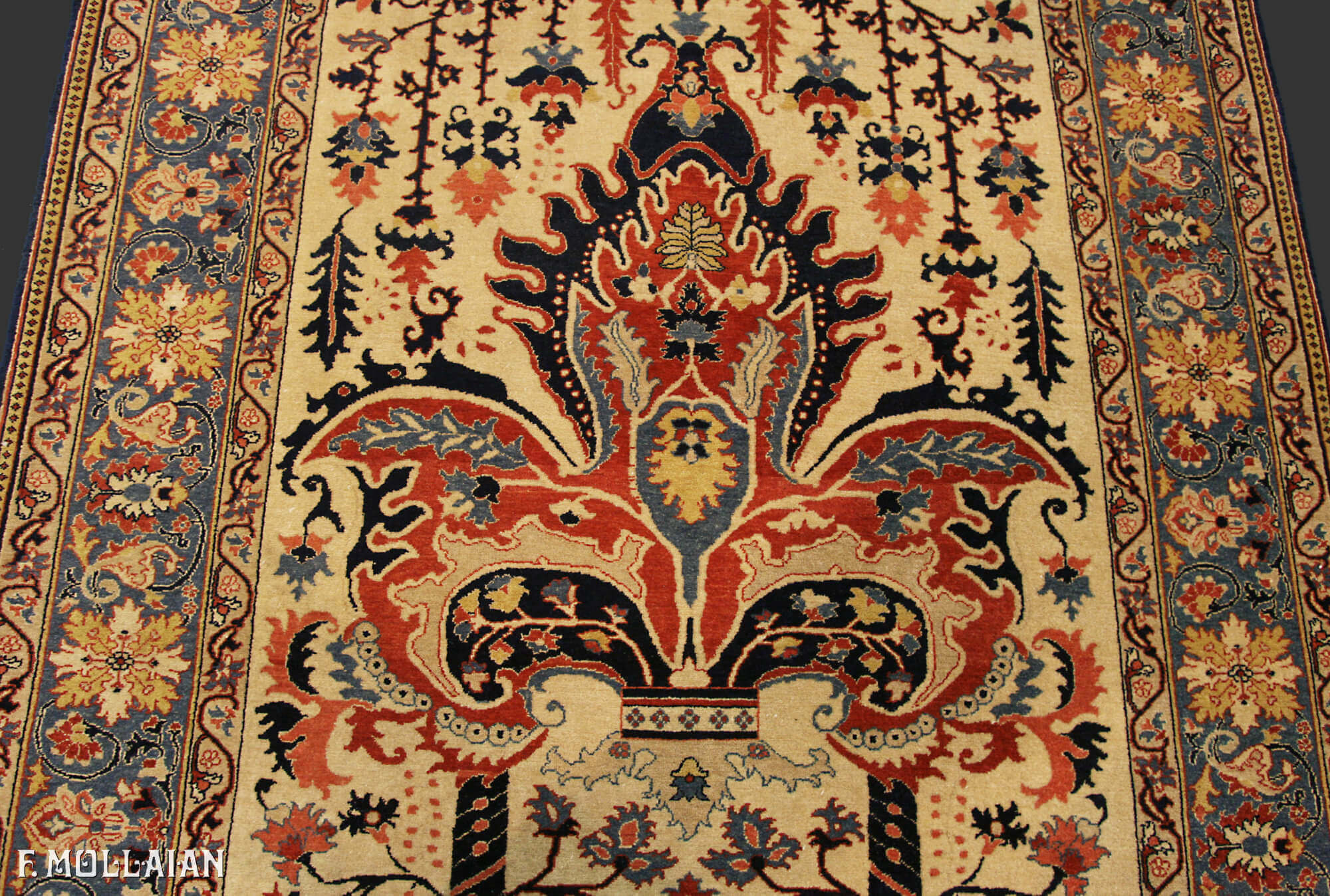 Tapis Persan Semi-Antique Kashan Dabir n°:21966182